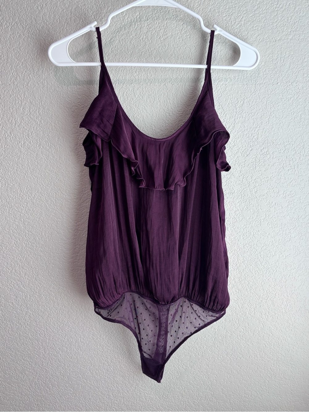 Intimately Free People Not Tired Ruffled Bodysuit Purple Women’s Size Medium